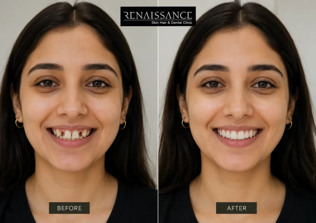 invisible aligners in Indirapuram before and after results teeth straightening
